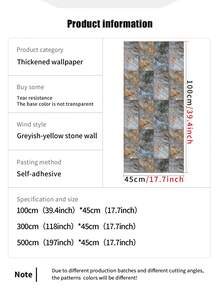 1 Roll 1m/3m/5m Vintage Blue Gray Geometric Stone Pattern Removable And Self-Adhesive Vinyl Wallpaper, DIY Home Decor For Bedroom, Kitchen, Living Room, Bathroom, Cabinet, Furniture Renewal Wall Paper Wall Stickers Room Decor Wall Decor Wallpaper Peel And Stick Bathroom Decor