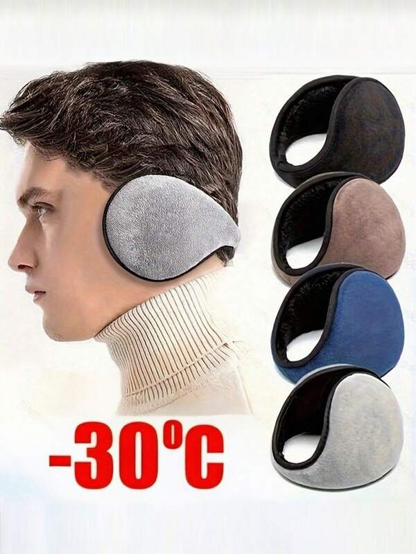Thickened Warm Ear Muffs, Winter Outdoor Unisex Ear Covers,Men's Warm Ear Covers,Unisex Coldproof Fleece Earmuffs Thick Solid Color Ear Warmer Outdoor Cycling Running Headback Earmuffs For Women Men Autumn & Winter