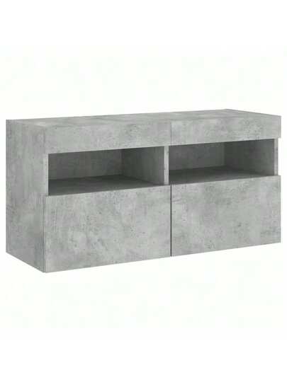 VidaXL TV Wand Unit LED Lighting 80x30x40 Cm Concrete Grijs view 3