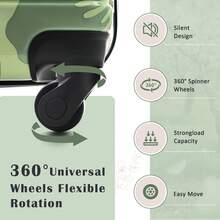 MERAX Hardshell Luggage Sets 3 Pcs Spinner Suitcase With TSA Lock Lightweight-20"+24"+28" Luggages,Green - 綠色 - 查看 11