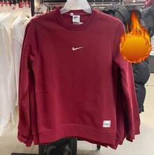 Nike 男士户外运动休闲舒适圆领套头长袖保暖卫衣，带刺绣Logo，建议购买大一码。 - 紅色 - 查看 8