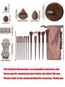 一套33支化妆刷（含束口收纳袋），包括粉扑、化妆海绵、腮红刷、粉底刷、眼影刷、修容刷、眼影刷、软毛刷、腮红刷、专业化妆刷套装、女士化妆刷套装、洗脸刷套装、化妆刷套装、化妆刷套装、全套化妆刷、化妆刷套装、化妆礼盒套装 - 彩色 - 查看 7