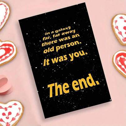 1pc, Funny Birthday Card With Black Background With Yellow Text Design Funny Blank Fill-In Birthday Card With Envelope (11x16cm) - Personalized Greeting Card For Anyone, Great Christmas Gift For Colleagues & Friends (Write Your Own Wishes) - Ideal For Anyone (With Envelope + Greeting Card)" (11cm X 16cm) Christmas Gift Card" A Gift Suitable For Everyone A Card Suitable For Giving To Colleagues