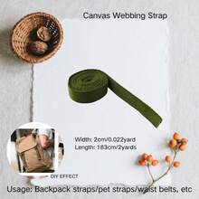 1pc 2yards Webbing Strap Canvas Polyester Ribbon For Knapsack Strapping Bags Crafts DIY For Christmas Decoration
