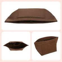 Sisipan Pengatur Tas Tangan Le Pliage, Pengatur Tas Tote Berbahan Felt dengan Banyak Kantong, Pengatur Kantong Berresleting, Pengatur Tas Bagian Dalam Musim Gugur/Dingin - Coklat - View 4