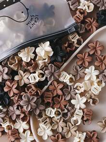 20/30 件哑光婴儿发夹防滑鸡蛋花按扣夹，适合婴儿，迷你花卉发夹，适合新生儿细发，可爱发饰 - 彩色 - 查看 7