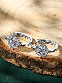 XUJIA 1 par de brincos de argola de moissanite elegantes e luxuosos para mulheres, em prata esterlina 925, redondos, de 1,8 mm e 1,4 mm, perfeitos para aniversários, dia dos namorados, noivado, casamento, joias, presentes