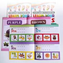 4pcs Children's Learning Book - Enlightenment - Learning Knowledge - Alphabet, Numbers, Shapes, Colors