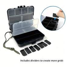 Double Sided Tackle Box Box Fishing Gear Accessory Storage Box Fishing Bait Box Mino Hard Bait Pencil Squid Fake Bait Box - Black - View 5