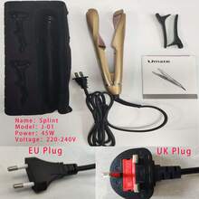 Chapinha Alisadora de Cabelo Multiuso 2 em 1 com Temperatura Ajustável, Ferramentas de Styling para Cabelo Volumoso e Sem Perda, Modelador de Cachos para Cabelos Curtos a Médios e Longos, Pente Quente