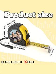 Cinta métrica personalizada, cinta métrica con foto personalizable - Regalo para papá - Material de plástico y goma, regalo cálido para el Día del Padre, cumpleaños, Navidad - Herramienta de carpintería artesanal, multifuncional, duradera, elegante - Multicolor - Ver 6