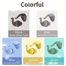 A Set Of Earplugs With Three Layers Of Noise Reduction, Designed For Quiet Sleep And Noise Prevention. They Are Suitable For Reducing Noise In Factories, Woodworking, And Preventing Water From Entering The Ears While Swimming. Made Of Silicone, Wearing These Silent Earplugs Allows Us To Enjoy A Peaceful Environment. - Multicolor - View 11