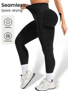 Plus Size Women Seamless High-Waisted Yoga Pants, Oversized Yoga Pants Are Very Fat, Can Be Worn With A High Waist And Nude. They Are 9/10 Plus Size Leggings, Yoga Pants And Leggings Yoga Pants Plus Size Plus Size Gym Clothes Tie-Dye - 黑色 - 查看 6