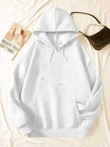 CHICLY19  Japanese Cherry Blossom & JDM Car Graphic Hoodie, Unisex Casual Oversized Pullover Hooded Sweatshirt, Retro Racing Car & Torii Gate Print Top, Cozy Fleece Lined, Perfect For Car Enthusiasts, Streetwear Fans, Casual Outings & Lounging, Ideal Gift For JDM Lovers, Car Guys & Japanese Culture Fans, Breathable Soft Fabric, White, Plus Size Available - 白色 - 查看 2