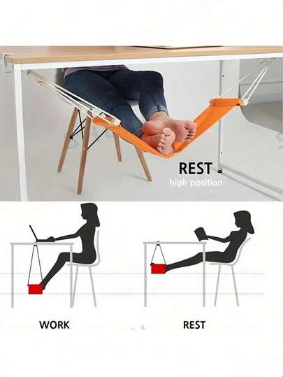 1pc Foot Hammock Rest Foot Hammock To Relieve Foot Fatigue Hanging On The Desk Office Foot Pedal