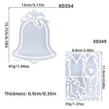 Juego de moldes de silicona para decoración navideña, moldes de resina epoxi para hacer anillos de árbol de Navidad y decoraciones de ambiente festivo, fáciles de limpiar y reutilizables