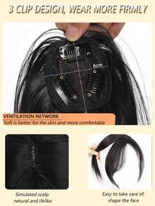 合成部分刘海帘式刘海发片，遮盖白发，增加发量，适用于稀疏头发，日常使用的顶发接发 - 彩色 - 查看 6