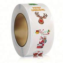 1 Roll Christmas & Winter Sticker Pack, 500 Sheets/Roll, Vinyl Stickers For Scrapbooking, Diary, Notebook, Laptop, Bumper, Skateboard, Water Bottle, Computer, Phone, Cartoon & Anime