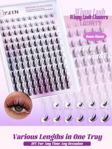 120 piezas Kit de extensión de pestañas estilo de dibujos animados C-Curl, banda súper suave y delgada, cómodo uso durante todo el día, fácil de recortar y aplicar, adecuado para maquillaje diario, fiestas o citas. Kit de extensión de pestañas DIY, pestañas individuales de 8-18 mm, incluye pegamento para pestañas, sellador y pinzas, para uso personal (8-18 mm, Set)