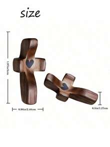 Wooden Heart-Shaped Cross, Encouraging Pocket Cross, Prayer Gift, Church & Easter Religious Gift, Stress Relief Finger Cross, "God Be With You" Inspirational Gift, For Prayer And Anxiety Relief, Fidget Toy - Multicolor - View 4