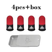 4/6 Nuevas mangas para dedos de juego con logo rojo y negro con caja de almacenamiento - Mangas protectoras para pulgares de fibra de carbono para juegos, guantes táctiles, diseño transpirable, mangas conductivas a prueba de sudor para dedos de juego, comodidad de 24 horas, mejoran el control y la precisión del jugador, adecuadas para mangas de dedos de juego móvil