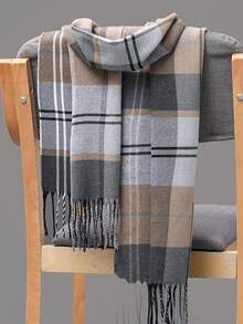 Classic Plaid Scarf, Versatile Autumn/Winter Unisex Gift, High-End Fashion Double-Sided, Warm, Neck Warmer, Blanket - Multicolor - View 1