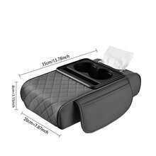 La almohadilla del reposabrazos de la consola central y los guantes para automóvil 4 en 1 de cuero con espuma viscoelástica son comunes a muchos modelos, lo que mejora la limpieza del automóvil. - Negro - Ver 9