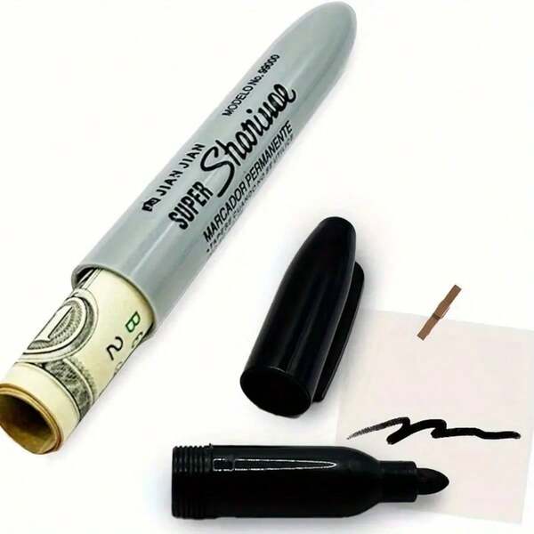 Fake Marker Pen , Plastic Money Hiding Container Diversion Marker, Combination Lock Secret Stash Storage For Small Valuables, Hidden Security Marker, Home Security Dorm Decor Accessory, Fun For Valuables