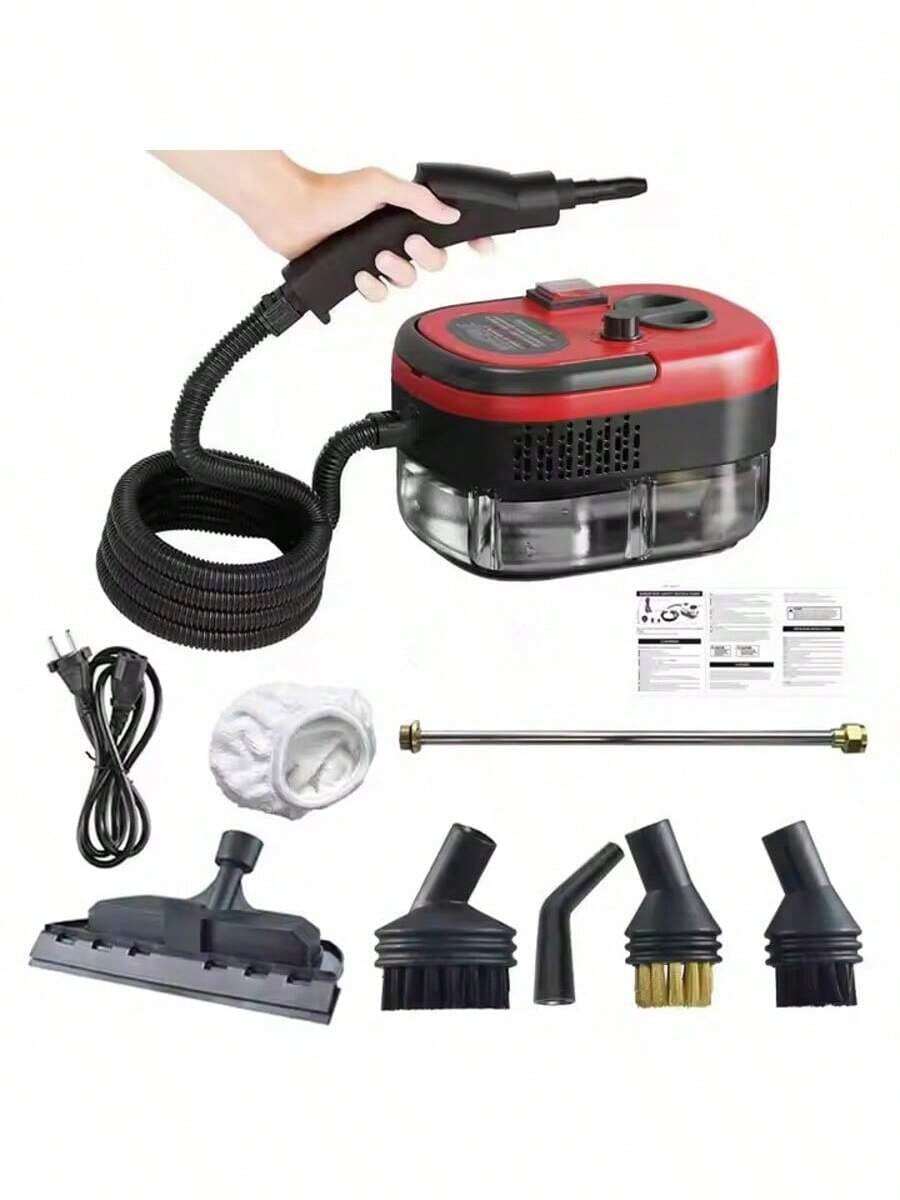 Akane 1500W High Power Steam Cleaner, Portable Handheld Steam Cleaner With Adjustable Temperature & Pressure, Quick Heating, 6 Brush Heads - Large Water Tank, Suitable For Kitchen, Bathroom, Furniture And Car - EU C Type Plug(220-240V) - View 1