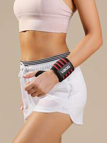 VBOSI 1 pieza Muñequera elástica ajustable unisex, adecuada para levantamiento de pesas, baloncesto, gimnasio y otros deportes - Multicolor - Ver 2