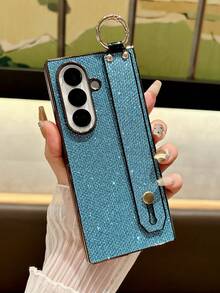 Glitter Wristband Ring Holder, Fashionable & Elegant, Popular With Invisible Stand, Foldable Phone Case Compatible With Samsung Galaxy Z Fold 7, Galaxy Z Fold 6, Galaxy Z Fold 5, Phone Protective Cover, Smartphone Case, Pink, Blue, Champagne - Multicolor - View 31