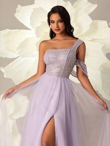 VIPGIRL Purple Elegant High-End Evening Gown - Purple - View 7