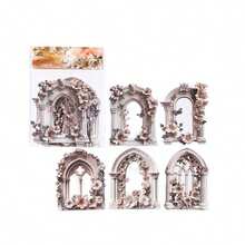 10 buc. colaj în relief cu imprimeu din lemn, serie romantică, autocolante decorative decupate, pentru scrapbooking