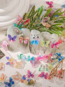 50 piezas Mariposas pequeñas y variadas - Adorno para jardín de hadas, manualidades de paisaje micro DIY, decoración y regalos