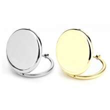 1pc/2pcs Portable Double-Sided Metal Folding Mirror, High Definition Makeup Handheld Compact Mirror,Makeup,Cheap,Room Decor,Vanity,Travel,Bedroom,Makeup Accessories,Mirror,Vanity Mirror,Mini Mirror,Compact Mirror,Mirror Small,Hand Mirror