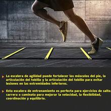 Equipo de Entrenamiento Velocidad y Agilidad para Fútbol, 12 Conos para Entrenamiento, 12 Conos de Disco, 6M Escalera de Agilidad, 1 Cuerda para saltar, Kit de Obstáculo de entrenamiento para Béisbol - 1 - Ver 8