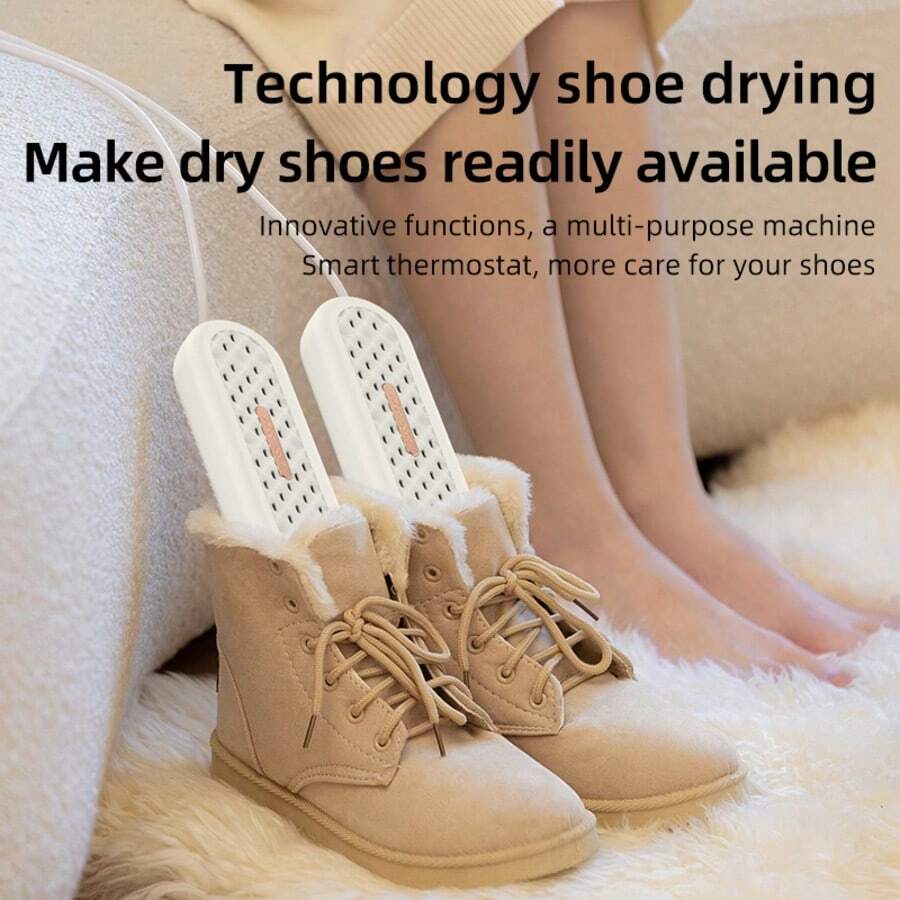 1 pezzo Essiccatore e deodorante per scarpe 2 in 1, scaldapiedi e massaggiatore, macchina per asciugatura rapida per uso in ufficio e casa