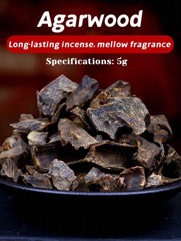 5g, Auténtico Agar Natural, Agar de Alto Contenido de Aceite, Aroma Rico, Calmante e Inductor del Sueño, Aromaterapia de Larga Duración, Purifica el Aire, Tranquiliza la Mente, Adecuado para Regalos, Amigos, Uso en Interiores, Elaboración de Té, Reuniones, Yoga, Meditación, Festival de Ramadán