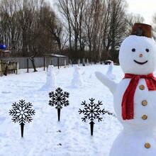 Estaca de jardín con copo de nieve de metal, decoración de patio delantero de invierno, regalo para amantes de los copos de nieve, idea de decoración de jardín con copos de nieve, regalo de decoración de invierno para exteriores de metal, toque perfecto de decoración navideña para cualquier habitación, adorno para puerta navideña, regalo de Navidad, muñeco de nieve para puerta