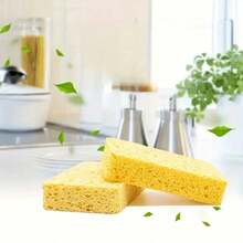 4pcs Wood Pulp Sponge Dishwashing Scrubber, Sponge Cloth, Wooden Spatula, Kitchen Cleaning Sponge For Degreasing