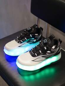 GUANGLAN USB Rechargeable LED Light Up Roller Shoes Wheeled Skate Sneakers For Boys Girls Kids