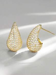 1 Pair Pretty Cubic Zirconia Drop Earrings For Women For Wedding Engagement Anniversary Jewelry Valentine's Day Gift