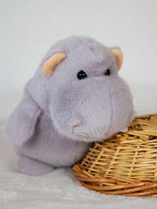 1pc 25cm/9.84in Creative Hippopotamus Plush Doll, Cute Hippo Doll, Animal Plush, Gift For Girls, Birthday, Christmas, Halloween, New Year, Holiday - Grey - View 9