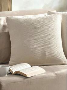 2-Pack Zippered Cushion Cover Set | 45x45 Cm | Modern Design, Easy-Care Decorative Pillow Covers | MADE IN TURKEY - Creamy White - View 2