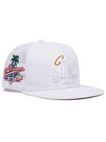 Chapéu criativo de borda plana 2025, estilo LA Wings, com borda lateral de coco, bordado, respirável, de malha de algodão, chapéu de hip hop pop de rua, dança de rua, skate, ciclismo ao ar livre, esportes, pesca, guarda-sol, uso diário, lazer, compras, viagem, chapéu decorativo, adequado para homens e mulheres, boné de beisebol