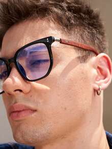 1 pieza Gafas con montura negra de estilo clásico, casual y elegante, diseño minimalista de moda, adecuado para todas las estaciones - Multicolor - Ver 6