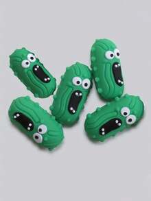 3/6 件 3D 趣味黄瓜硅胶珠，适用于 DIY 手链钥匙扣 - 笔间隔珠/散装焦点珠 | 可爱友谊吊坠/手机配件/趣味串珠首饰套装 - 尖叫黃瓜 - 查看 11