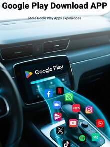 XUDA 新款五合一 Carplay Ai Box 支持 Hdni 高清输出、Android 14/Carplay/Android Auto/HiCar，并支持在四种操作系统之间切换 4+32GB/4+64GB 提供高性能、多功能、稳定流畅运行不间断，以及内置应用程序 - 黑色 - 查看 7
