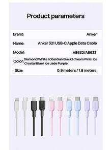 anker A863 Smart Fast Charging Data Cable Built-In Smart Chip High-Strength Material 10,000 Times Bending Test Anti-Breakage Design More Durable Blue - Blue - View 10