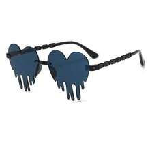 Love Star Fashion Glasses For Men And Women - Red Heart-Shaped Frame, Black And White Design, Lightweight Polycarbonate Lenses, Fashion Glasses,  Glasses, Durable Glasses - 黑色 - 查看 13